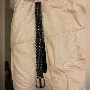 Suzi Roher Canada Leather Metal Rivet Belt Womens XL